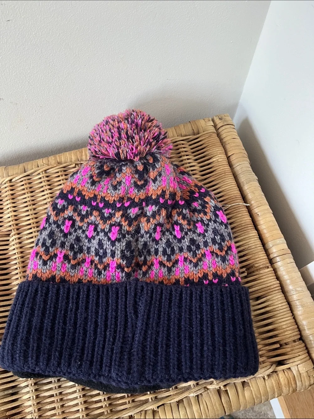 Free People First Frost Fairisle Pom Pom Beanie NEW